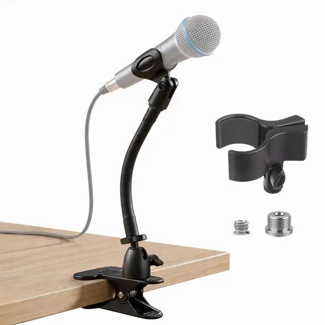Main image of Microphone Stand With Desk Clamp,360°Rotating Base,8"Gooseneck Arm