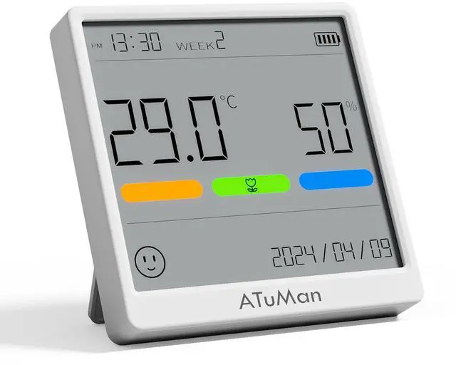 Main image of THse Digital Thermo-Hygrometer with High-Precision Sensor, 4.3'' Large LCD Display & Long Battery Life - Indoor Temperature Humidity Monitor for Home, Office, Greenhouse