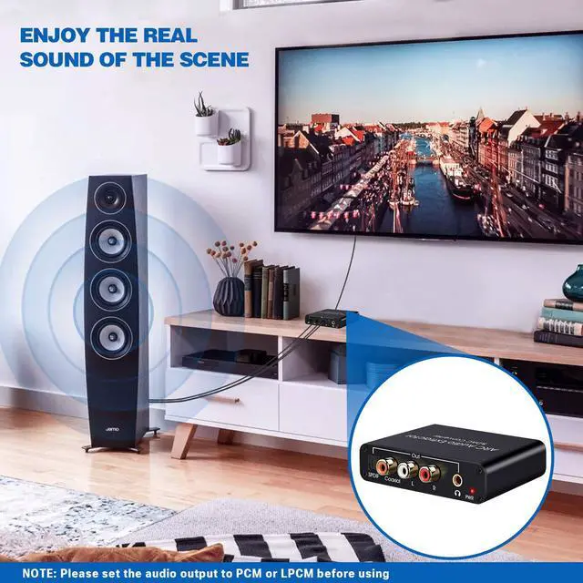 Alt view image 3 of 7 - HDMI ARC Audio Extractor, 192KHz ARC Audio Extractor DAC Converter, Digital to Analog Audio Converter, Optical/SPDIF Coaxial HDMI ARC to Optical/SPDIF Coaxial Stereo L/R 3.5mm Jack for TV