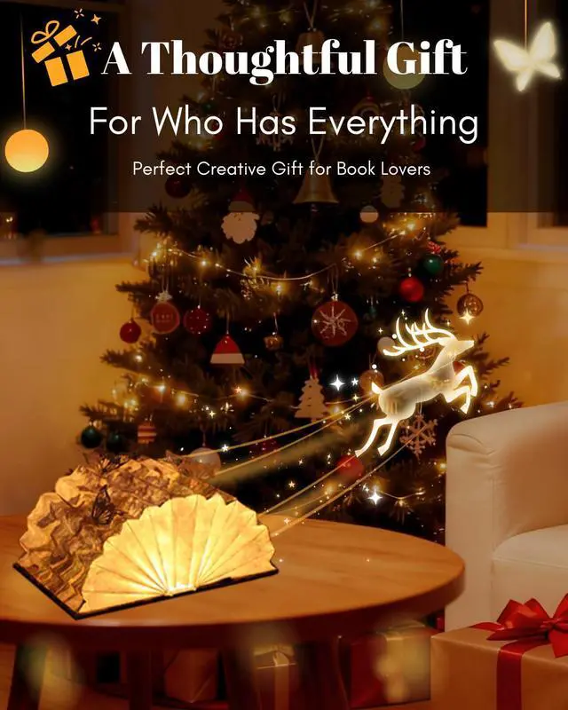 Alt view image 4 of 7 - Book Shaped Light, Mothers Day Gifts BookLamp for Book Lovers Gifts,Van Gogh Iris Design Foldable Lamp Perfect for Bedside Night Light, Bookshelf Decor, Home Desk, Ideal Gifts for Birthday