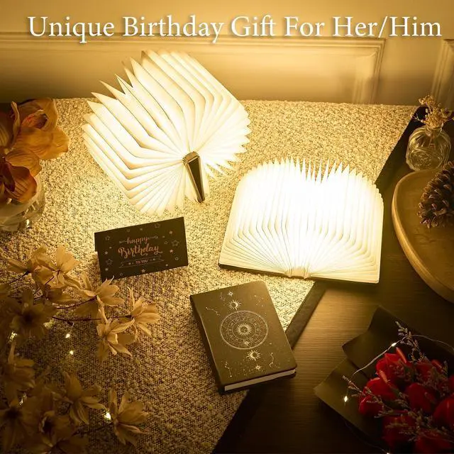 Alt view image 6 of 7 - Book Lamp Book Lovers Gifts, Starry Sky Constellations Book Light 2 Colors, Foldable Paper Lamp as Home Decor, Bookish Birthday Gifts for Women or Freinds