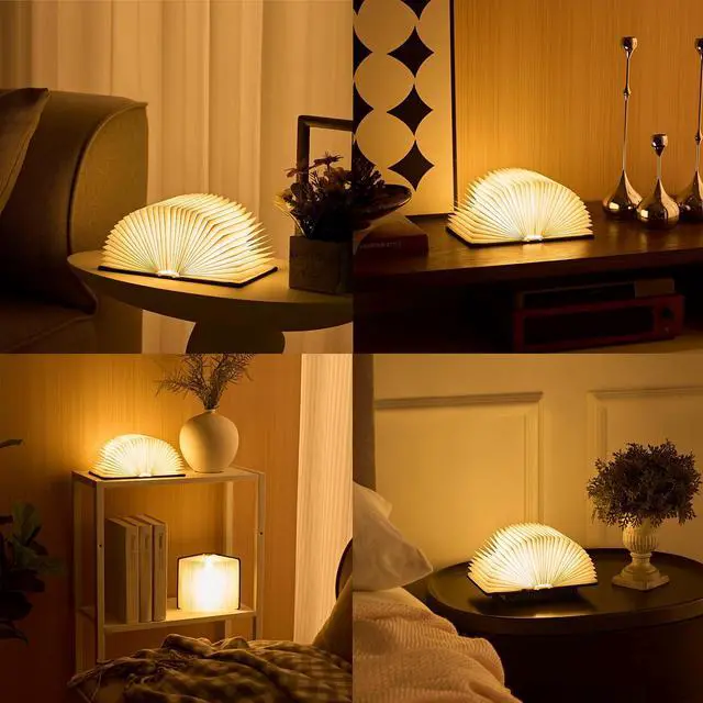Alt view image 3 of 7 - Book Lamp Book Lovers Gifts, Starry Sky Constellations Book Light 2 Colors, Foldable Paper Lamp as Home Decor, Bookish Birthday Gifts for Women or Freinds