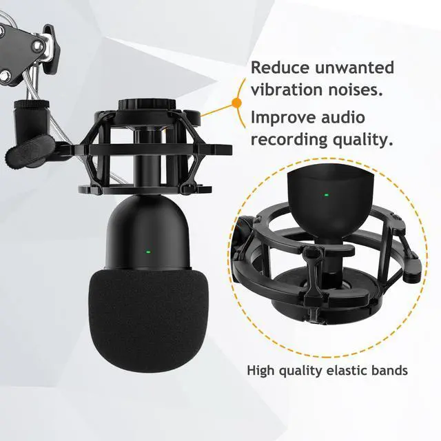 Alt view image 2 of 6 - Razer Seiren Mini Boom Arm Mic Stand with Pop Filter, Shock Mount, Upgraded Heavy Duty Clamp, Adjustable Suspension Scissor Boom Arm Stand for Razer Seiren Mini USB Streaming Microphone Frgyee