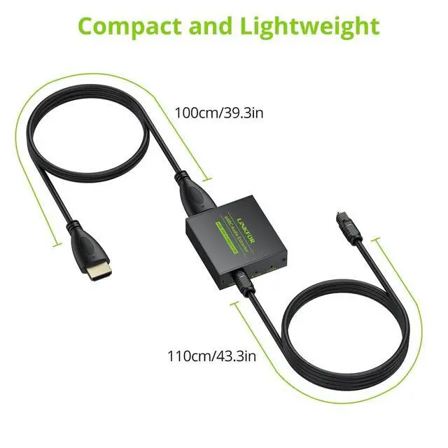 Alt view image 6 of 7 - eARC/ARC Audio Extractor, HDMI eARC to Optical Converter with Audio Signal Indicator & 2.1M Cable, 192kHz, Dolby 5.1 DTS 5.1, for TV to Soundbar,Wireless Headphones,Home Theater(NO CEC)
