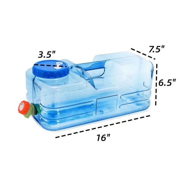 Alt view image 2 of 7 - Camping Water Container, 2.6 Gallon Portable Water Jug with Spigot, Thick Water Dispenser Brick with Wide Filler Opening for Hiking, Picnic, Vehicle, Outdoor, Emergency, Hurricane Supplies