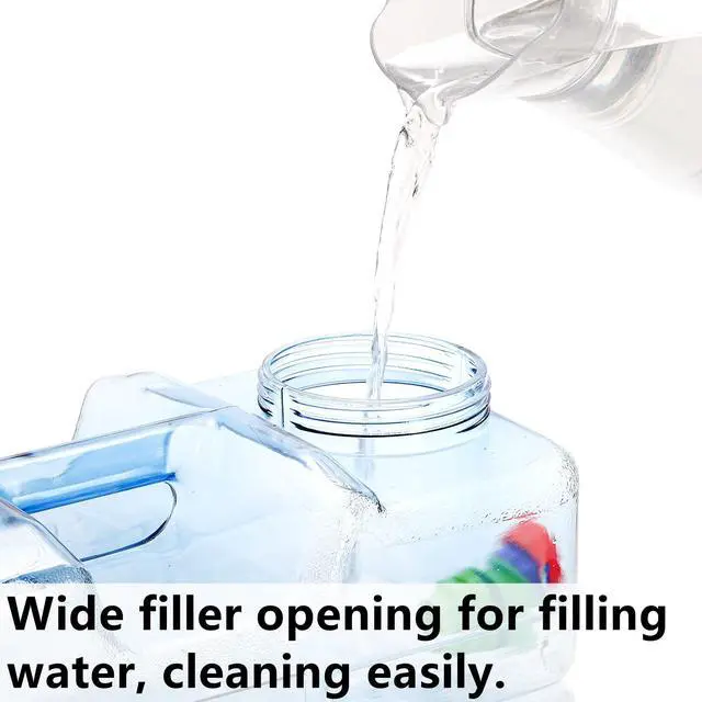 Alt view image 3 of 7 - Camping Water Container, 2.6 Gallon Portable Water Jug with Spigot, Thick Water Dispenser Brick with Wide Filler Opening for Hiking, Picnic, Vehicle, Outdoor, Emergency, Hurricane Supplies