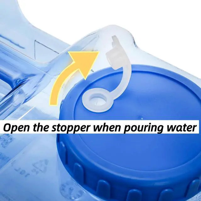 Alt view image 4 of 7 - Camping Water Container, 2.6 Gallon Portable Water Jug with Spigot, Thick Water Dispenser Brick with Wide Filler Opening for Hiking, Picnic, Vehicle, Outdoor, Emergency, Hurricane Supplies