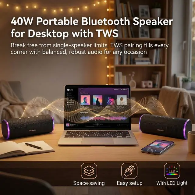 Alt view image 5 of 7 - Bass Boosted Bluetooth Bike Speaker, IPX7 Waterproof
