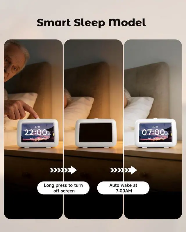 Alt view image 7 of 7 - Talking Clock for Seniors, 8 Medication Pill Reminders Alarms
