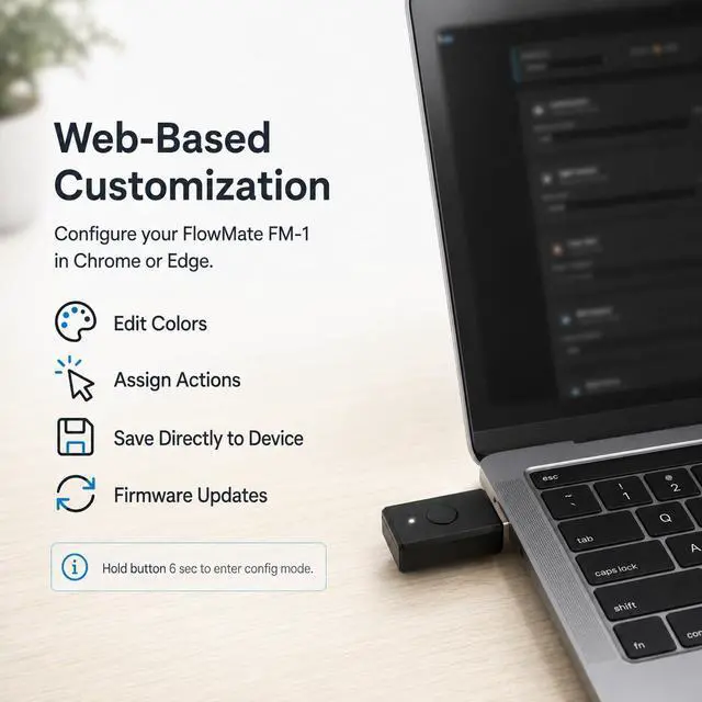 Alt view image 4 of 7 - Programmable Mouse Jiggler, Hardware Mouse Mover with Custom Workflows, 3 Modes to Keep PC Awake & Auto Scroll, No Software USB Device for Windows, Web Setup in Chrome/Edge