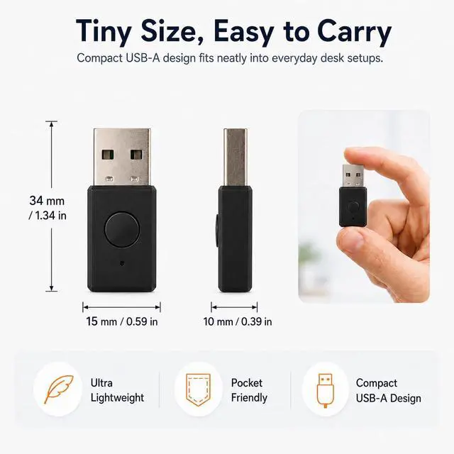 Alt view image 5 of 7 - Programmable Mouse Jiggler, Hardware Mouse Mover with Custom Workflows, 3 Modes to Keep PC Awake & Auto Scroll, No Software USB Device for Windows, Web Setup in Chrome/Edge