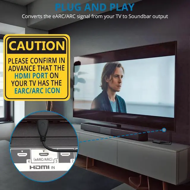 Alt view image 3 of 7 - HDMI eARC to Optical Audio Adapter - eARC/ARC to Optical Converter for TVs, Soundbars, Home Theaters, and Audio Systems, Support 192KHz Sampling Rate, Dolby 5.1 and DTS 5.1(NO CEC)