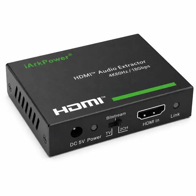 Main image of HDMI 2.0 Audio Extractor 4K60Hz HDMI to Optical + 3.5mm Analog Audio Splitter Support Dolby Vision, Dolby Atmos, HDR10, HDCP 2.2
