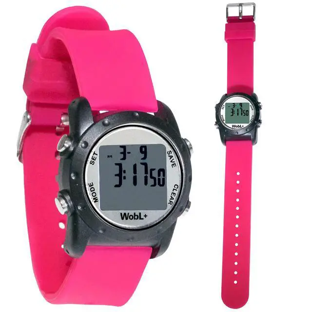 Alt view image 2 of 7 - World's Smallest & Best Waterproof Vibrating 9 Alarms + Countdown Timer Wristwatch (Pink) Sports/Medicine/Meeting/Potty Reminders