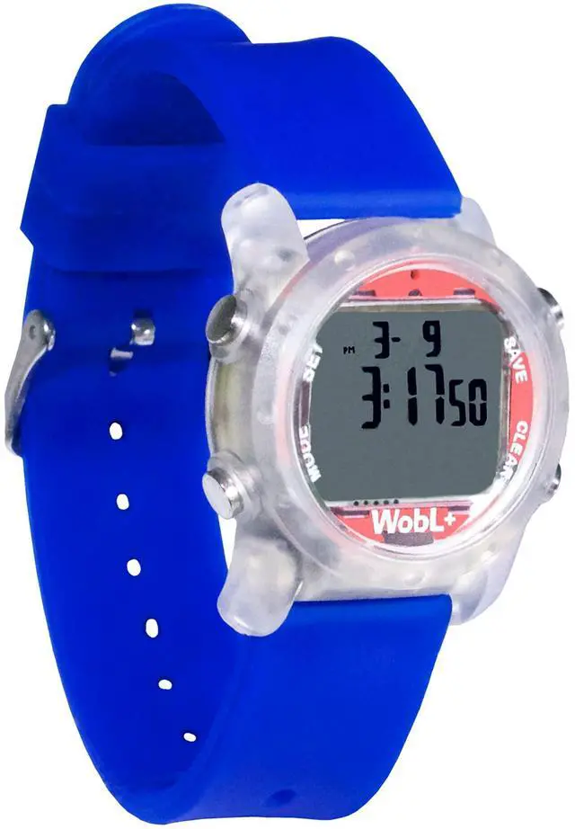 Main image of World's Smallest & Best Waterproof Vibrating 9 Alarms + Countdown Timer Wristwatch for Sports/Medicine/Meeting/Potty Reminders, Blue