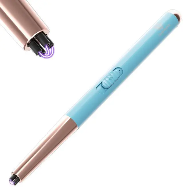 Main image of Electric Candle Lighter USB Rechargeable with Safety Lock & LED Display, Windproof Flameless Arc Lighter for BBQ, Camping, Kitchen, Gifts for Women Men (Summer Blue)