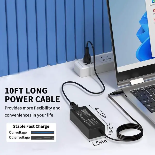 Alt view image 4 of 7 - 45W USB C Laptop Charger for Acer Chromebook Charger Type C 311 315 15
