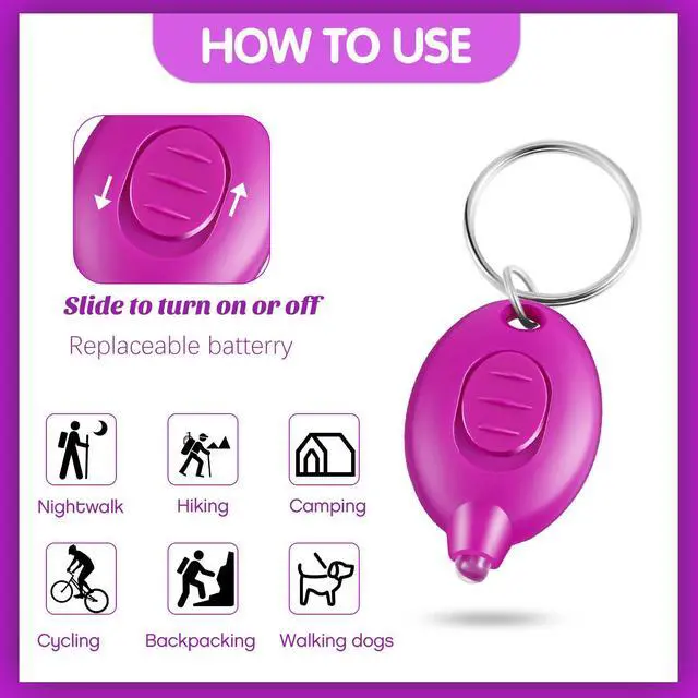Alt view image 3 of 7 - 20 Pack Mini UV LED Keychain Flashlight, 395nm UV Key Ring Light Torch