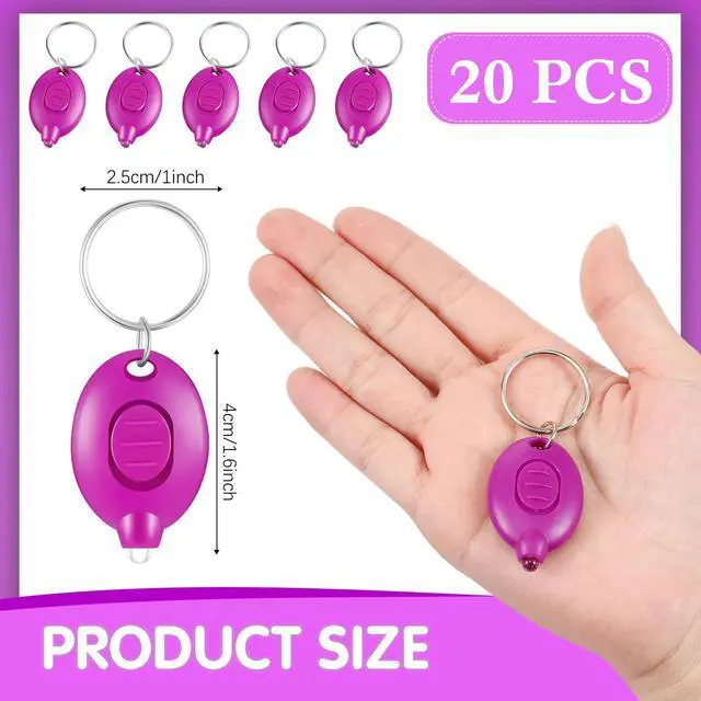 Alt view image 2 of 7 - 20 Pack Mini UV LED Keychain Flashlight, 395nm UV Key Ring Light Torch