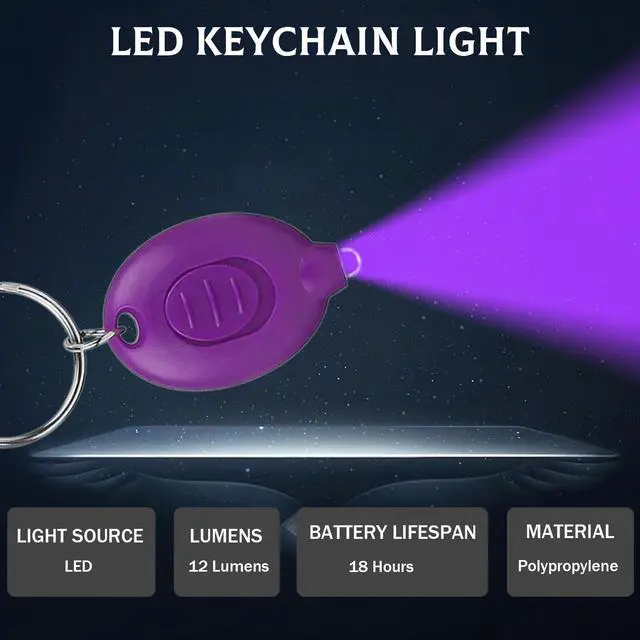 Alt view image 3 of 7 - 16Pcs Mini UV Keychain Flashlight Ultra Bright Small Keychain Light