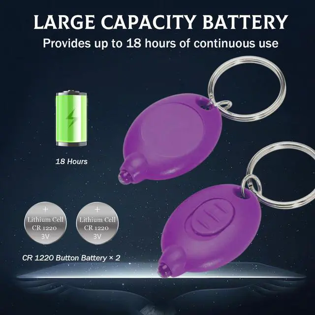 Alt view image 4 of 7 - 16Pcs Mini UV Keychain Flashlight Ultra Bright Small Keychain Light