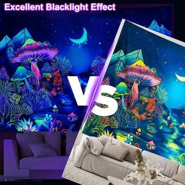Alt view image 4 of 7 - 2 Packs 10W 1Ft Linkable UV-A Black Light Bars with 59in Plug+Switch