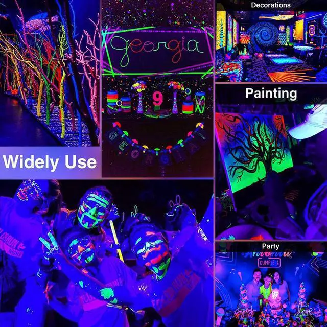 Alt view image 6 of 7 - 2 Packs 10W 1Ft Linkable UV-A Black Light Bars with 59in Plug+Switch