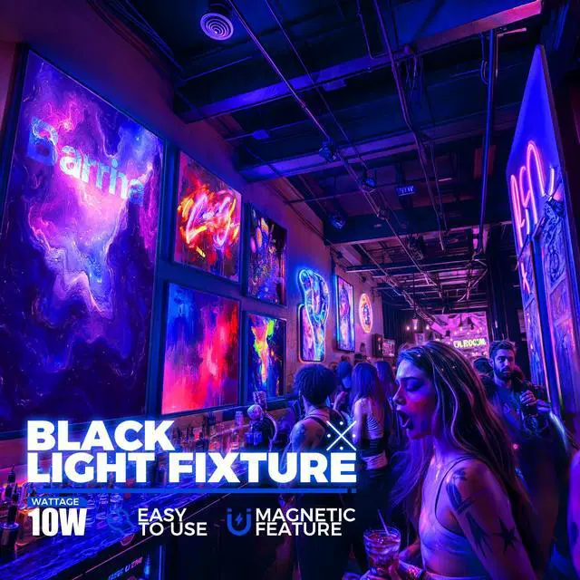 Alt view image 2 of 7 - Black Light Bar, 10W 1FT Magnetic LED Black Lights for Glow Party