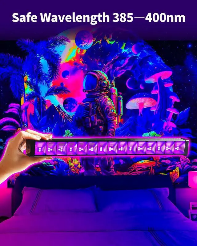 Alt view image 4 of 6 - 2 Pack 42W LED Black Light Bar for Glow Party