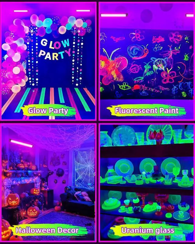 Alt view image 6 of 6 - 2 Pack 42W LED Black Light Bar for Glow Party