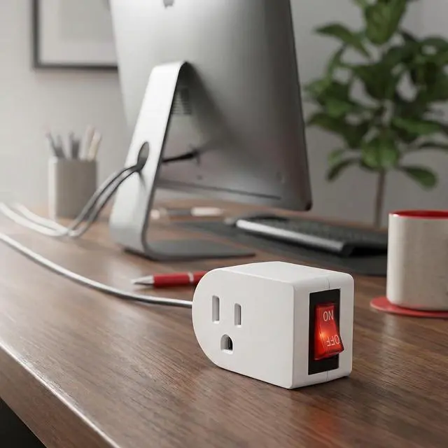 Alt view image 4 of 7 - Grounded Outlet Adapter with On/Off Switch, 3 Pack