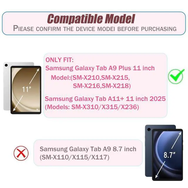 Alt view image 2 of 7 - Case Keyboard for Samsung Galaxy Tab A11 Plus / A9 Plus 11 Inch