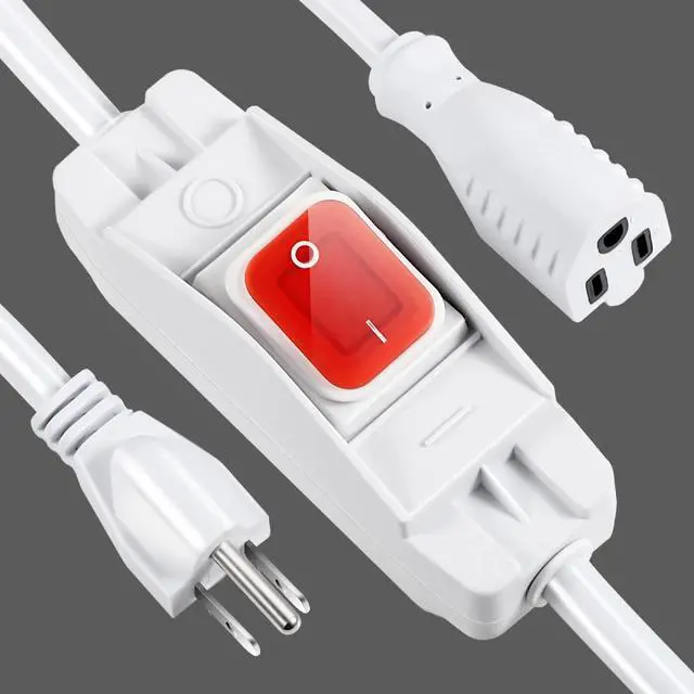 Main image of Outdoor Waterproof On/Off Switch Extension Cord (White,1.5 Ft)