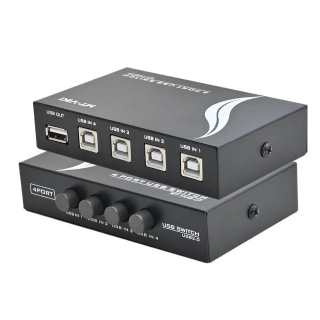 Alt view image 2 of 7 - 4 Port USB 2.0 Sharing Manual Switch Box Hub 4 PCS Share Switcher 1 USB Device for Printer Scanner Camera Keyboard (4 Port)