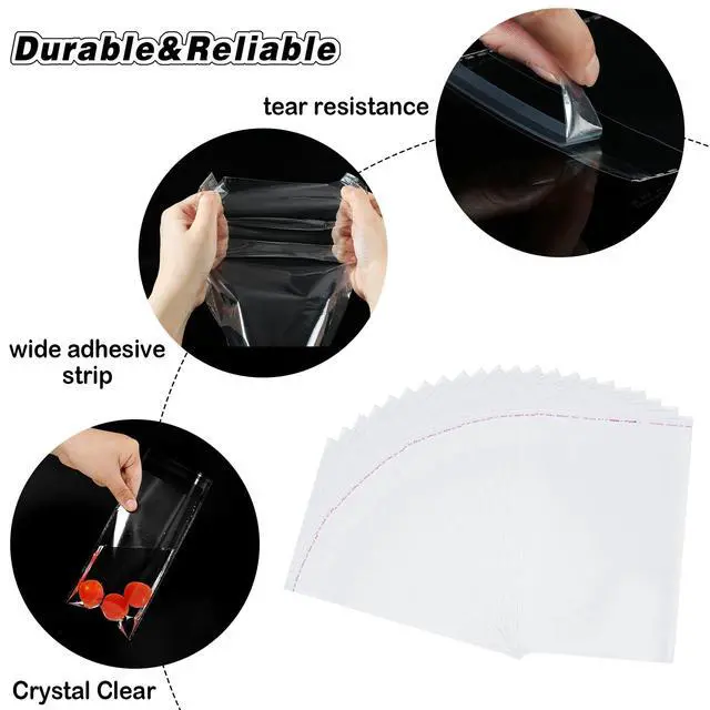 Alt view image 5 of 7 - 4"x6" 3.2Mil Self Sealing Cellophane Bags 400Pcs Clear Cookies Bags