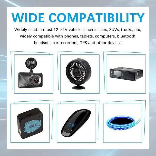Alt view image 7 of 7 - 4 Port Fast Charging Cigarette Lighter USB Charger with Voltmeter,12-24V Fast Car Charger Port QC3.0/Type-C/PD/2.4A,12V USB Chargers Car Lighter USBs Adapter Compatible with iPhone