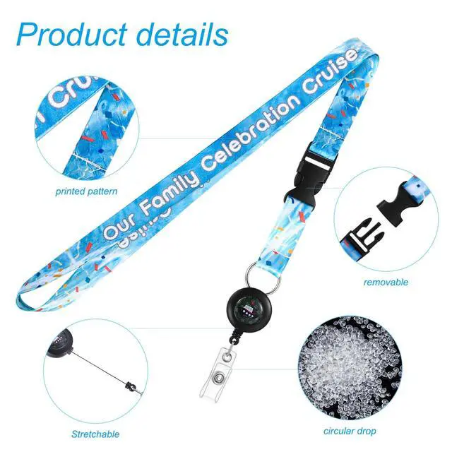 Alt view image 3 of 7 - 4 Family Celebration Cruise Lanyards + 8 Luggage Tag Holders for Disney Cruise Sea Pass Card ID Cover