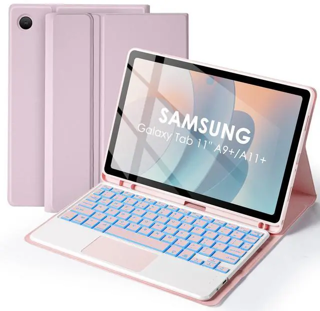 Main image of Backlit Touchpad Keyboard Case for Samsung Galaxy Tab 11inch A11 Plus & A9 Plus, Wireless Bluetooth Keyboard, Smart Trackpad for Galaxy A9 +/A11+ Tablet Case with Keyboard and Pencil Holder,PK