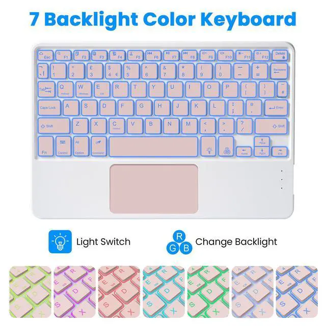 Alt view image 3 of 7 - Backlit Touchpad Keyboard Case for Samsung Galaxy Tab 11inch A11 Plus & A9 Plus, Wireless Bluetooth Keyboard, Smart Trackpad for Galaxy A9 +/A11+ Tablet Case with Keyboard and Pencil Holder,PK