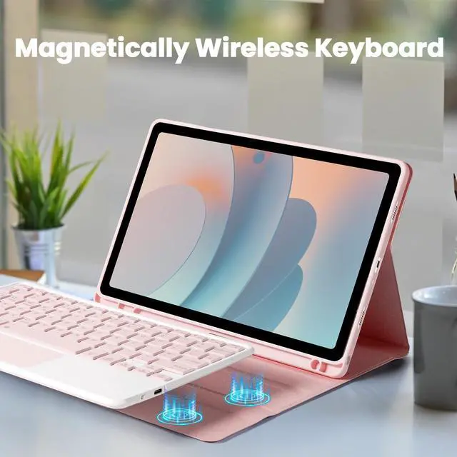 Alt view image 4 of 7 - Backlit Touchpad Keyboard Case for Samsung Galaxy Tab 11inch A11 Plus & A9 Plus, Wireless Bluetooth Keyboard, Smart Trackpad for Galaxy A9 +/A11+ Tablet Case with Keyboard and Pencil Holder,PK