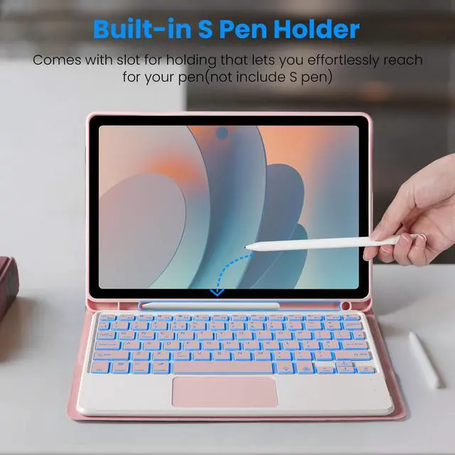 Alt view image 7 of 7 - Backlit Touchpad Keyboard Case for Samsung Galaxy Tab 11inch A11 Plus & A9 Plus, Wireless Bluetooth Keyboard, Smart Trackpad for Galaxy A9 +/A11+ Tablet Case with Keyboard and Pencil Holder,PK