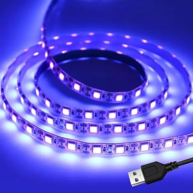Main image of UV Black Led Strip Lights 6.56FT 395nm-405nm 5V USB Waterproof