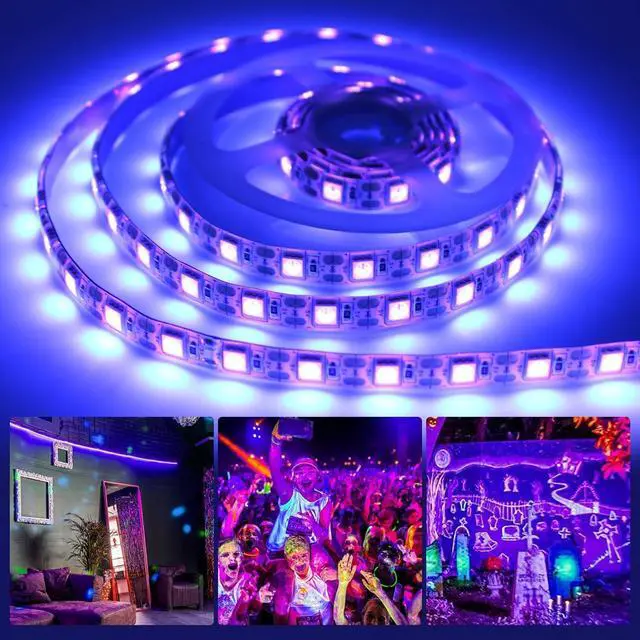 Alt view image 3 of 7 - UV Black Led Strip Lights 6.56FT 395nm-405nm 5V USB Waterproof