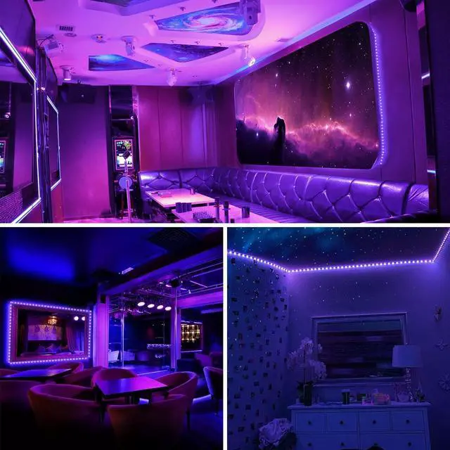 Alt view image 4 of 7 - UV Black Led Strip Lights 6.56FT 395nm-405nm 5V USB Waterproof