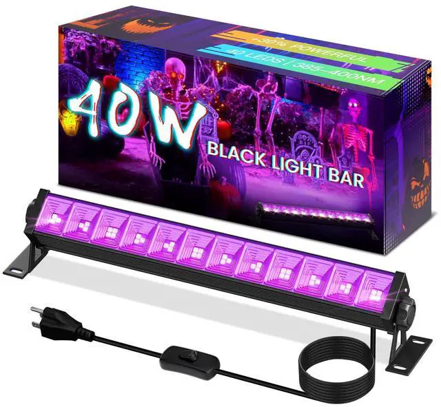 Main image of 40W LED Black Light Bar, Black Lights with Switch+6ft Cord, 1 Pack
