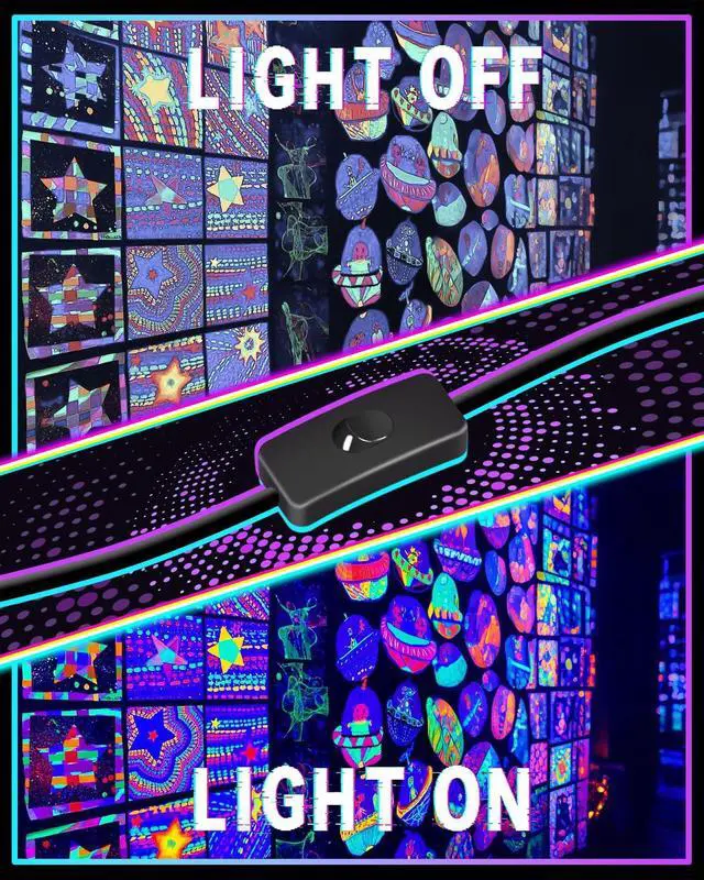 Alt view image 3 of 7 - 40W LED Black Light Bar, Black Lights with Switch+6ft Cord, 1 Pack