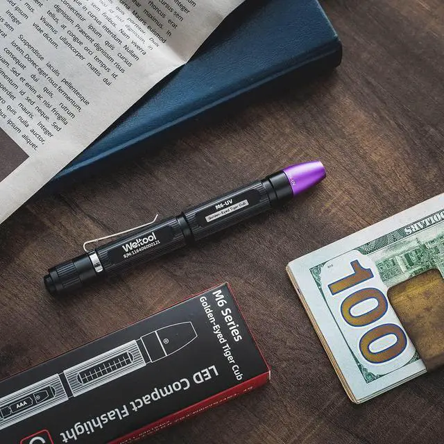 Alt view image 2 of 7 - M6-UV Penlight Black Light 395nm UV LED Blacklight Ultraviolet Pen Lights for DIY Nail Art, Hotel Inspection,Fraudulent Documents and Banknotes, Pet Urine and Skin Conditions,Dye Detector