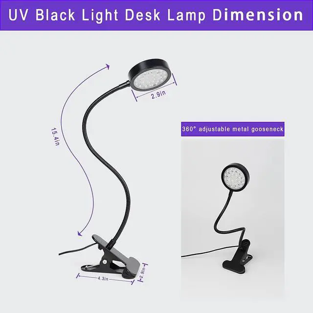 Alt view image 6 of 7 - UV Light Gooseneck Curing Lamp, 5W, USB 1.5m Ultraviolet Lamp, 395nm