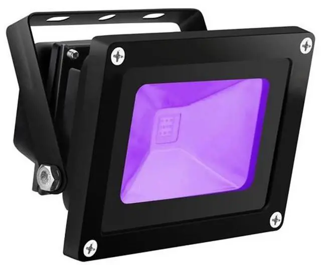 Main image of UV LED Blacklight, HouLight High Power 10W LED Black Light Floodlight IP65-Waterproof (85V-265V AC) for Blacklight Party Supplies, Neon Glow, Glow in the Dark, Birthdays, Blacklights, Curing