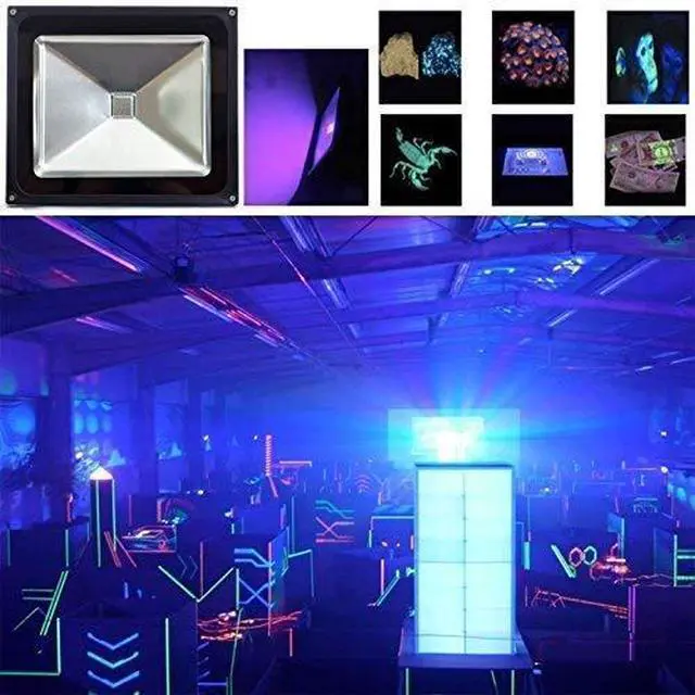 Alt view image 2 of 5 - UV LED Blacklight, HouLight High Power 10W LED Black Light Floodlight IP65-Waterproof (85V-265V AC) for Blacklight Party Supplies, Neon Glow, Glow in the Dark, Birthdays, Blacklights, Curing